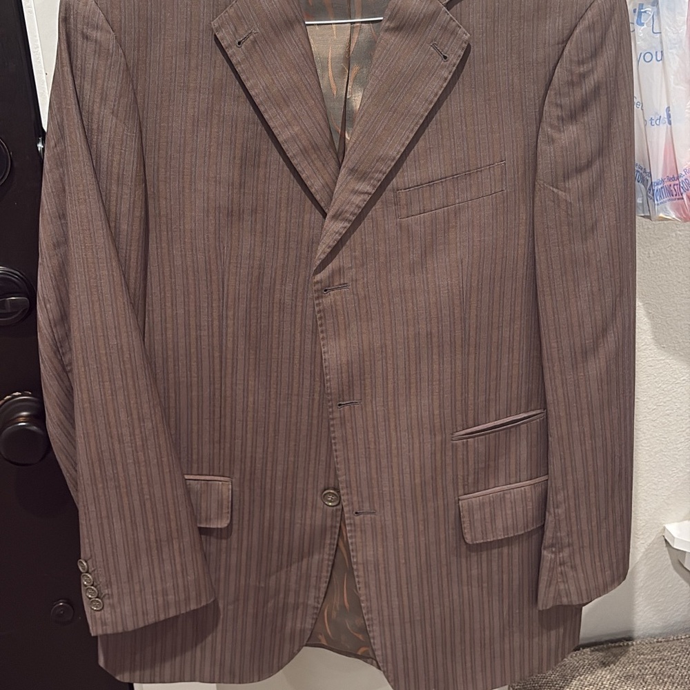 Classic Brown Striped Men's Blazer
